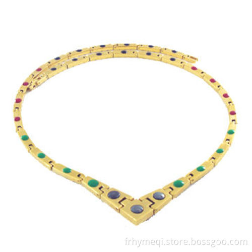 2013 Fashionable Stainless Steel Necklace with Magnet and Germanium, Health Care for Businessman